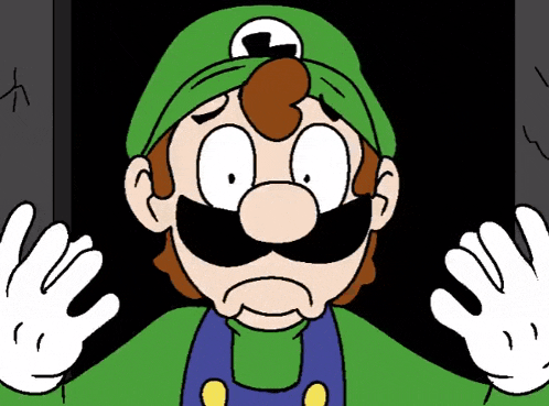 a cartoon of a man with a mustache wearing a green hat and gloves