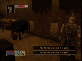 a screenshot of a video game with the words you failed costing the spell on the bottom