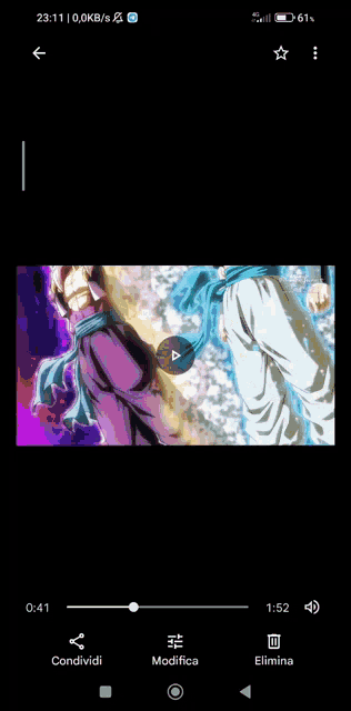 a screenshot of a video on a cell phone with a purple and white background