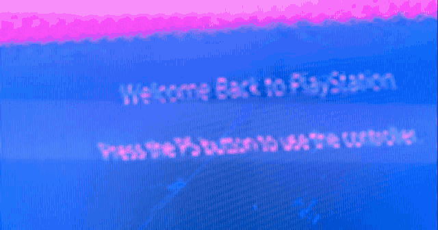 a blue screen says welcome back to playstation on it