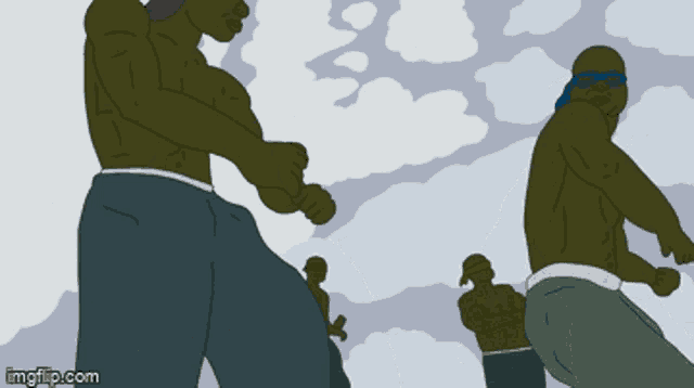 a cartoon of two men dancing with the words imgflip.com at the bottom right