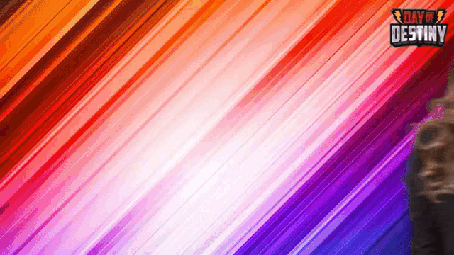 a colorful background with a day of destiny logo on top