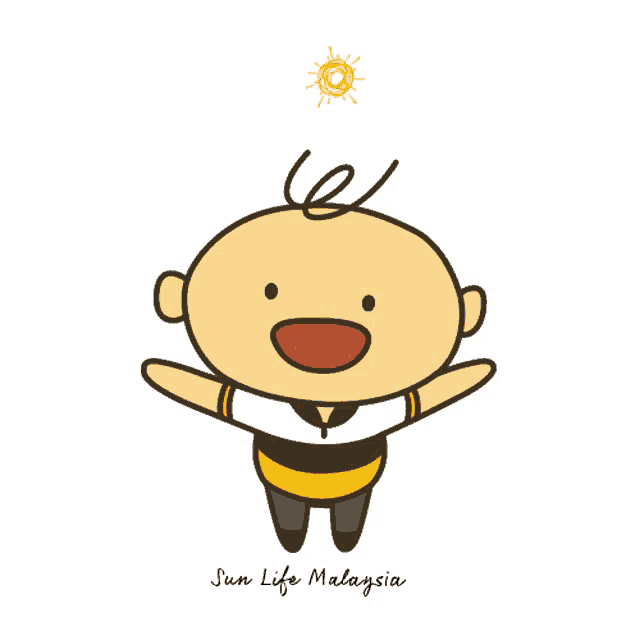 a cartoon character with the words have a bright day written around him