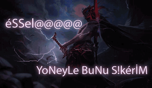 a poster with yoneyle bunu silkerim written in white