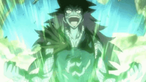 a cartoon character is screaming with his mouth open and his arms outstretched .