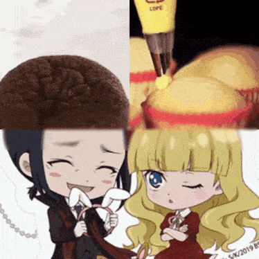 a picture of a cupcake with a yellow piping bag that says lopez on it