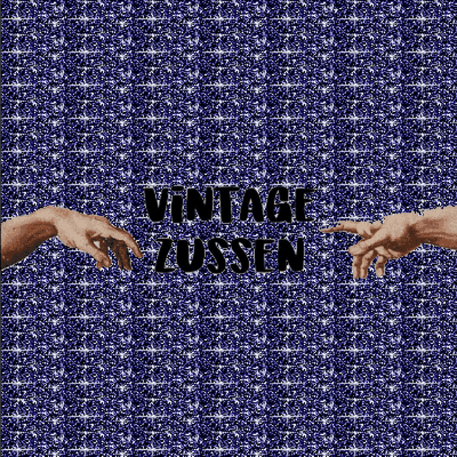 a blue background with the words vintage zussn on it