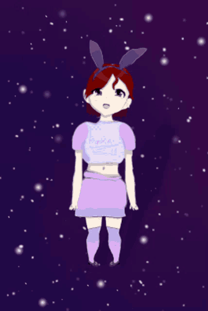 a drawing of a girl with bunny ears and a shirt that says i 'm a girl