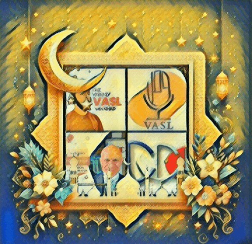 a painting of the weekly vasi with a crescent moon and flowers