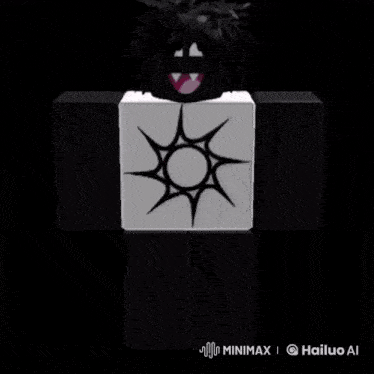a 3d model of a person with a sun on their chest