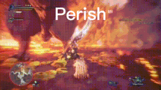 a screenshot of a video game with the words perish on it .