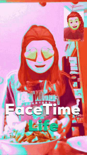 a poster that says facetime life with a picture of a girl