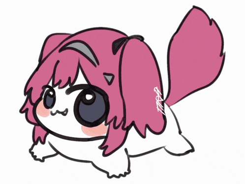 a drawing of a girl with pink hair and the letters trap