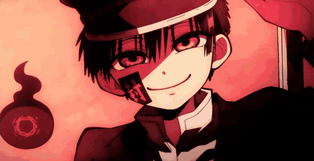 a boy with chinese writing on his face is smiling with a ghost behind him