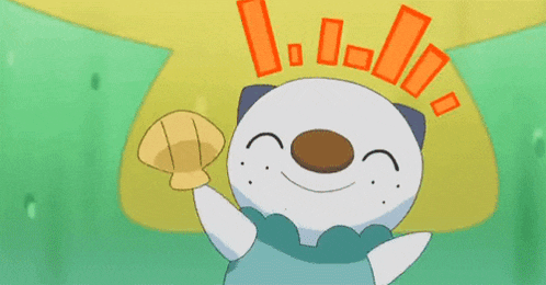a cartoon otter is smiling and holding something in its hand