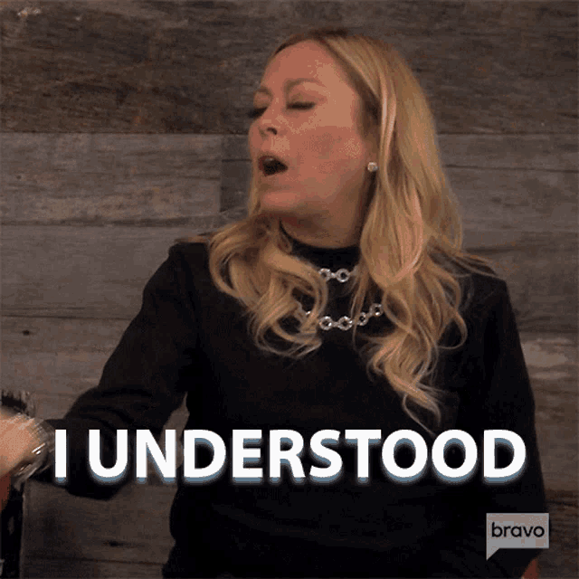 a woman says i understood in a bravo ad