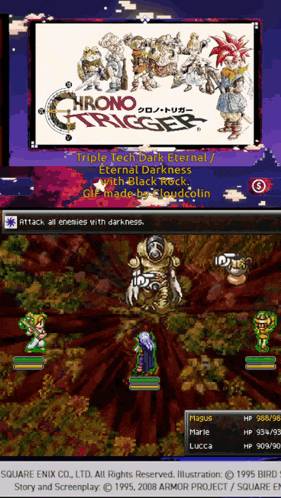 a game called chrono trigger is being played on a computer