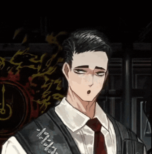 a man in a suit and tie has a badge on his vest that says ' a ' on it