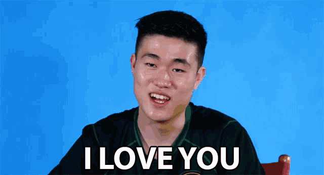 a man says i love you while sitting in a chair