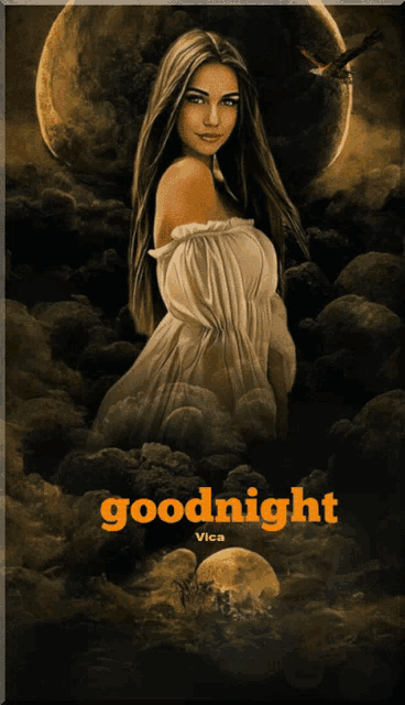 a poster with a woman and the words goodnight