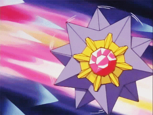 a star with a yellow center and a red center