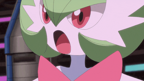 a close up of a pokemon with a surprised look on its face