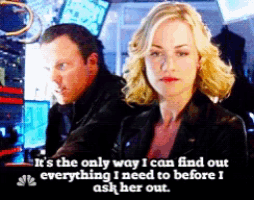 a man and a woman are talking and the woman says it 's the only way