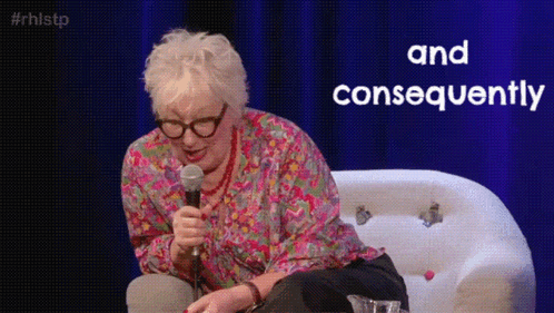 Jenny Eclair Consequences GIF - Jenny Eclair Consequences Richard Herring GIFs