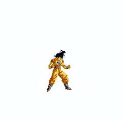 a pixel art of a cartoon character with a yellow flame behind him