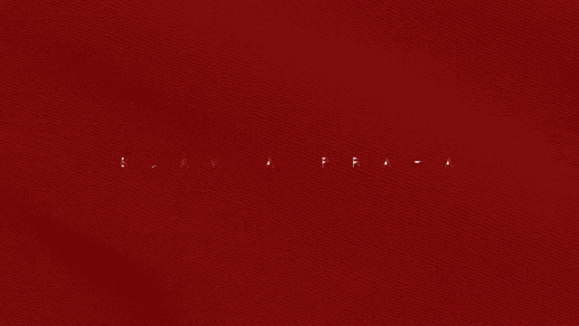 a red background with the word praha written in white