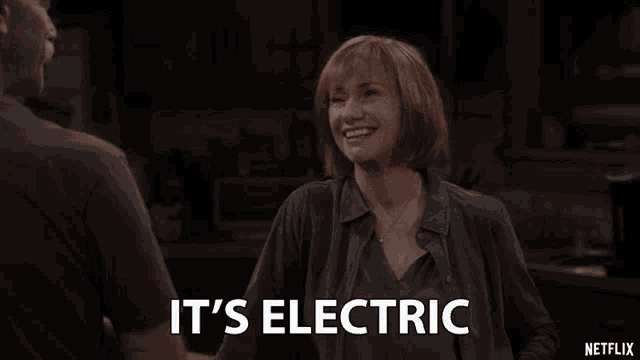 a woman says it 's electric in a netflix advertisement