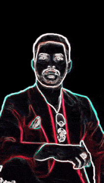 a man with a beard is wearing a red jacket and sunglasses and looking at the camera .