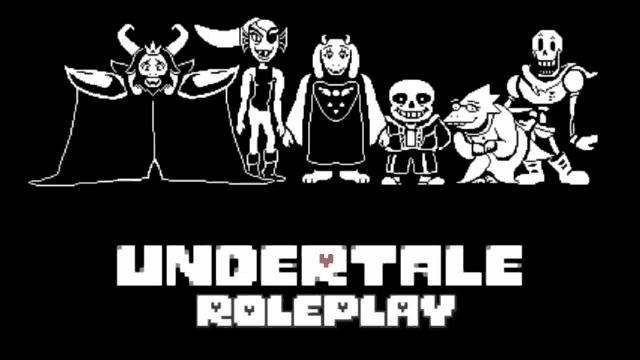 a group of undertale characters are standing next to each other on a black background