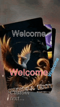 a stack of welcome cards with a phoenix on them