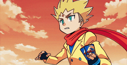 a boy in a yellow jacket has a card on his sleeve that says ' shonen jump '