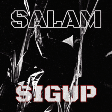 a poster for salam sigup shows a man with a cross on his face