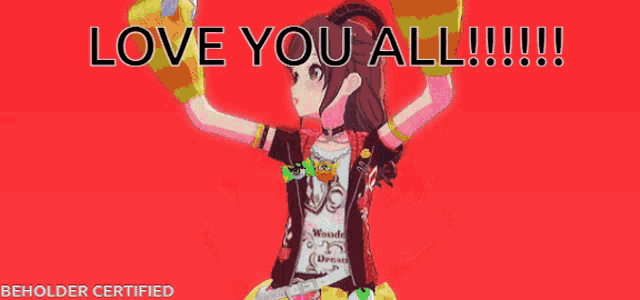 a poster that says love you all !!!