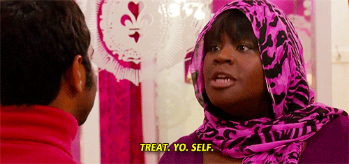 When It Comes To Clothes: Splurge On Classic Pieces That Will Last Forever. GIF - Parks And Rec Treat Yourself Advice GIFs