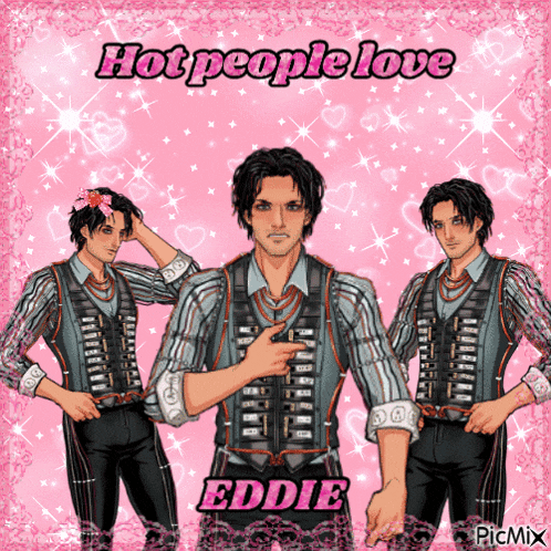 a picture of a man with the name eddie on the bottom