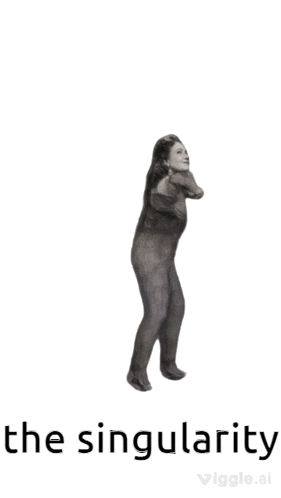 a black and white photo of a woman with the words the singularity on the bottom