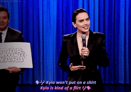 Kylo Wont Put On A Shirt Kylo Is Kind Of A Flirt Daisy Ridley GIF - Kylo Wont Put On A Shirt Kylo Is Kind Of A Flirt Kylo Is Kind Of A Flirt Daisy Ridley GIFs