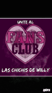 a purple poster that says fans club on it