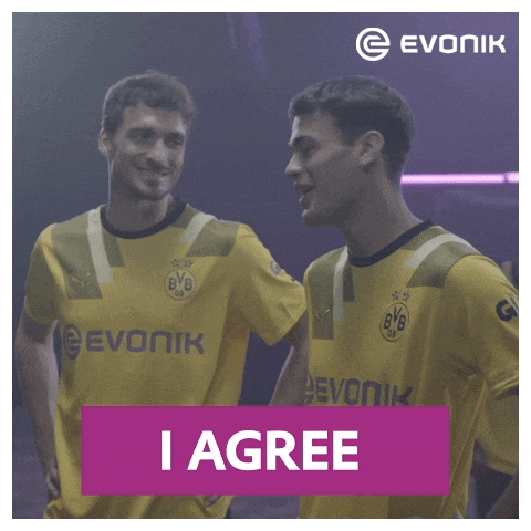two soccer players wearing yellow shirts with bvb on them