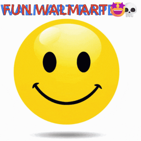 a picture of a smiley face with the words fun walmart written above it