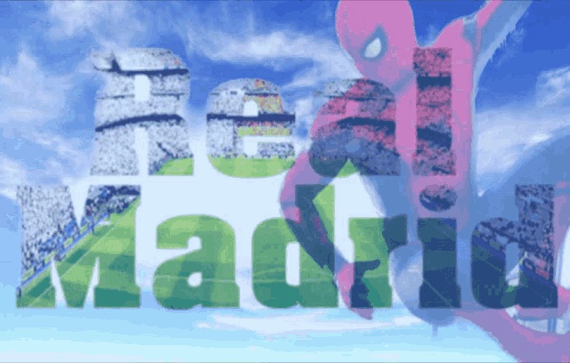 a spider-man appears above the word real madrid