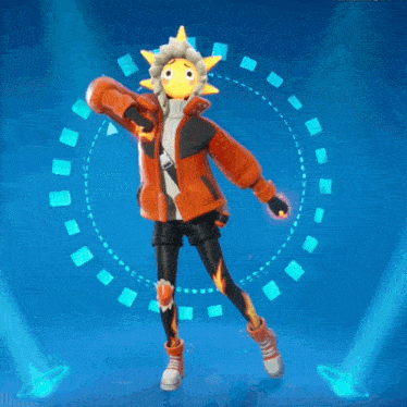 a person with a sun on their head is dancing