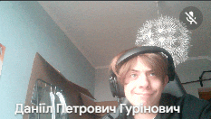a man wearing headphones with the name daniil petrovich written on the bottom