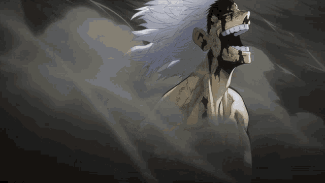 a drawing of a man with blood coming out of his face