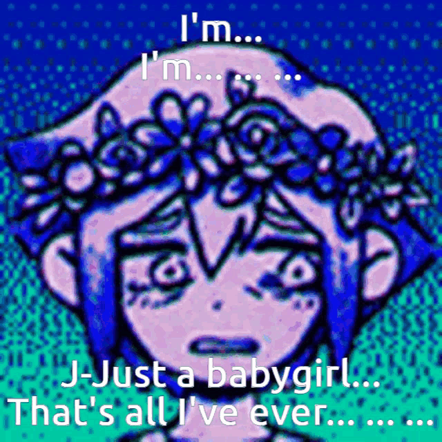 a girl with a flower crown on her head says i 'm i 'm i 'm i 'm