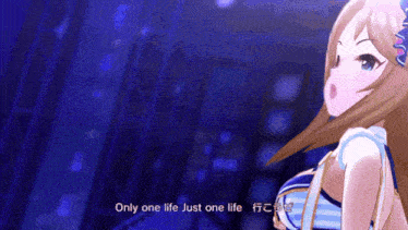 a cartoon girl with the words only one life just one life above her